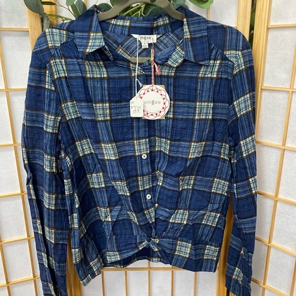 Umgee Tops - Umgee Blue Plaid Button Down Shirt